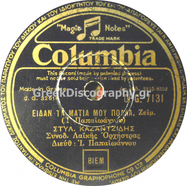 DG-7131 ΕΙΔΑΝ ΤΑ ΜΑΤΙΑ ΜΟΥ ΠΟΛΛΑ