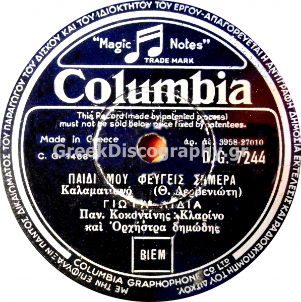 DG-7244 ΠΑΙΔΙ ΜΟΥ ΜΗ ΦΕΥΓΕΙΣ ΣΗΜΕΡΑ